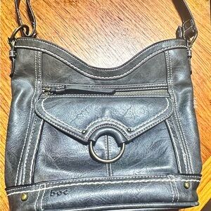 BOC Dark Gray Leather Shoulder Bag